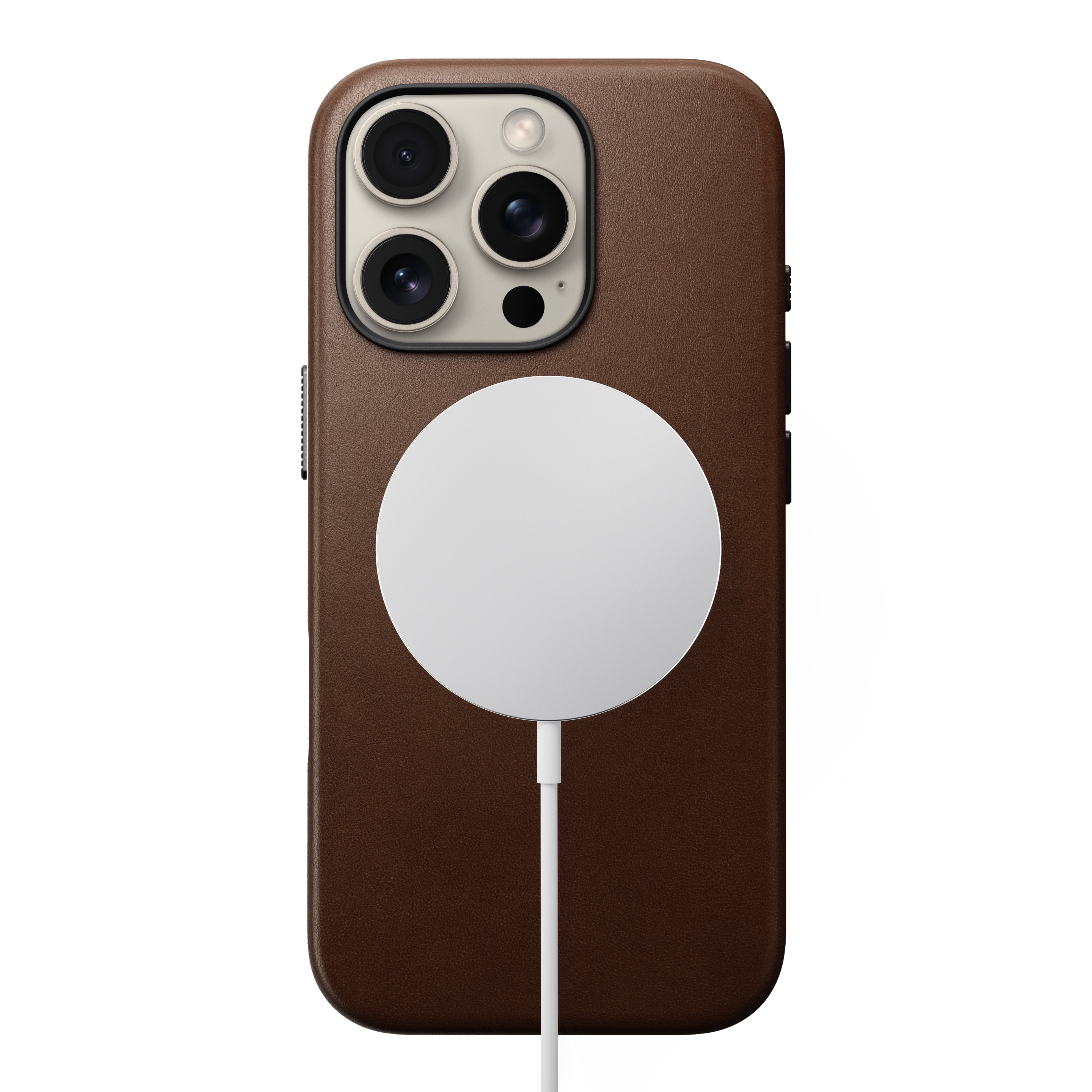 Coque en cuir Modern Leather pour iPhone 16 Pro