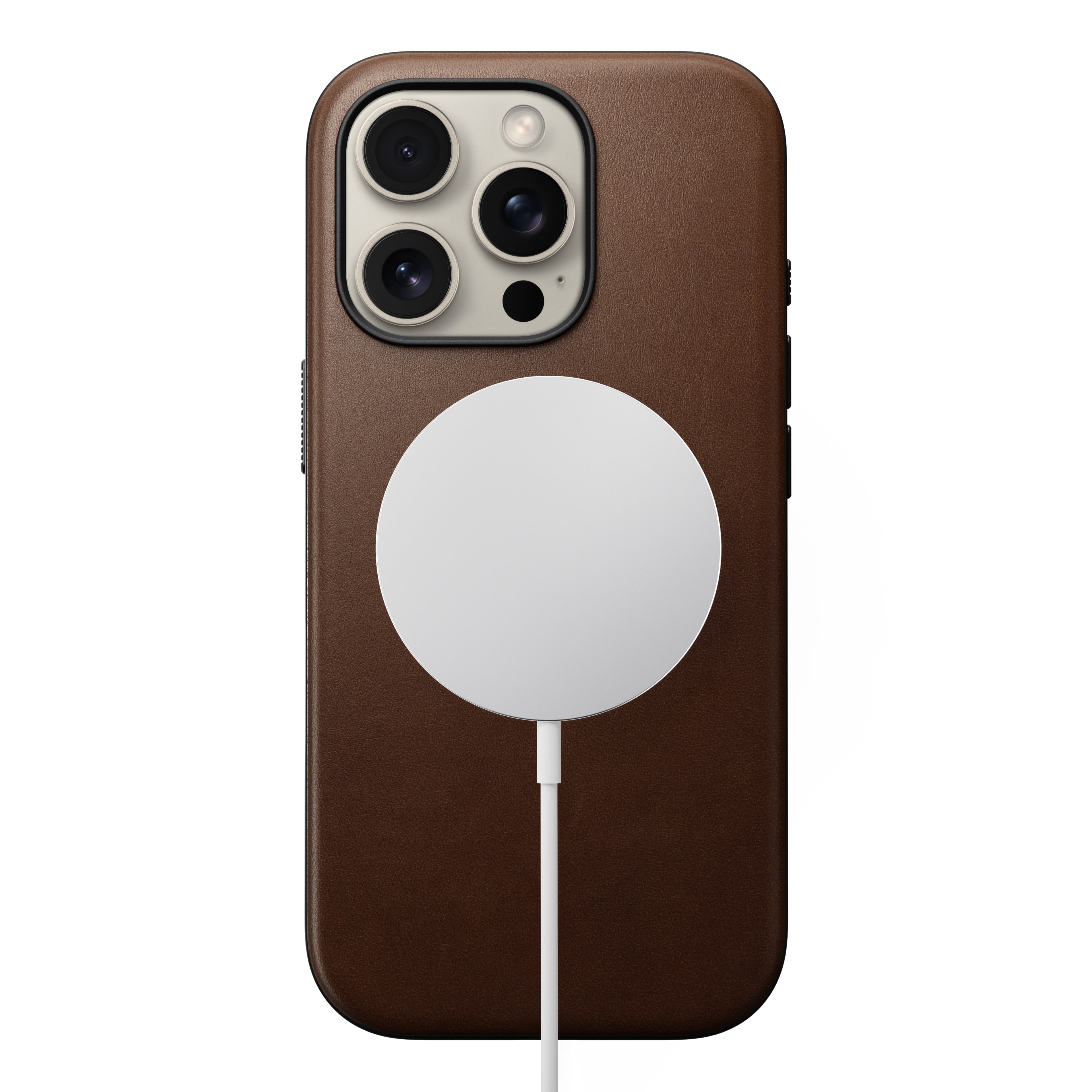 Coque en cuir Modern Leather pour iPhone 16 Pro