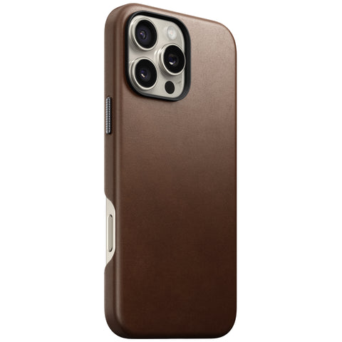 Coque en cuir Modern Leather pour iPhone 16 Pro Max