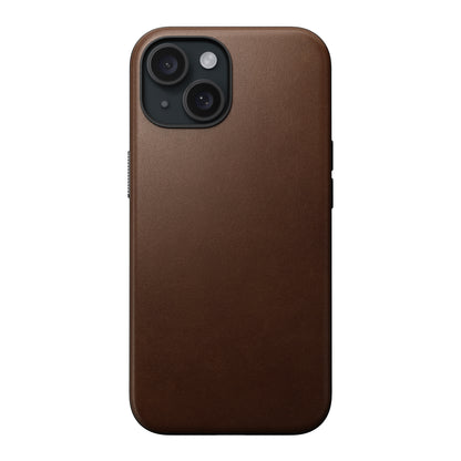 Coque en cuir Modern Leather pour iPhone 15