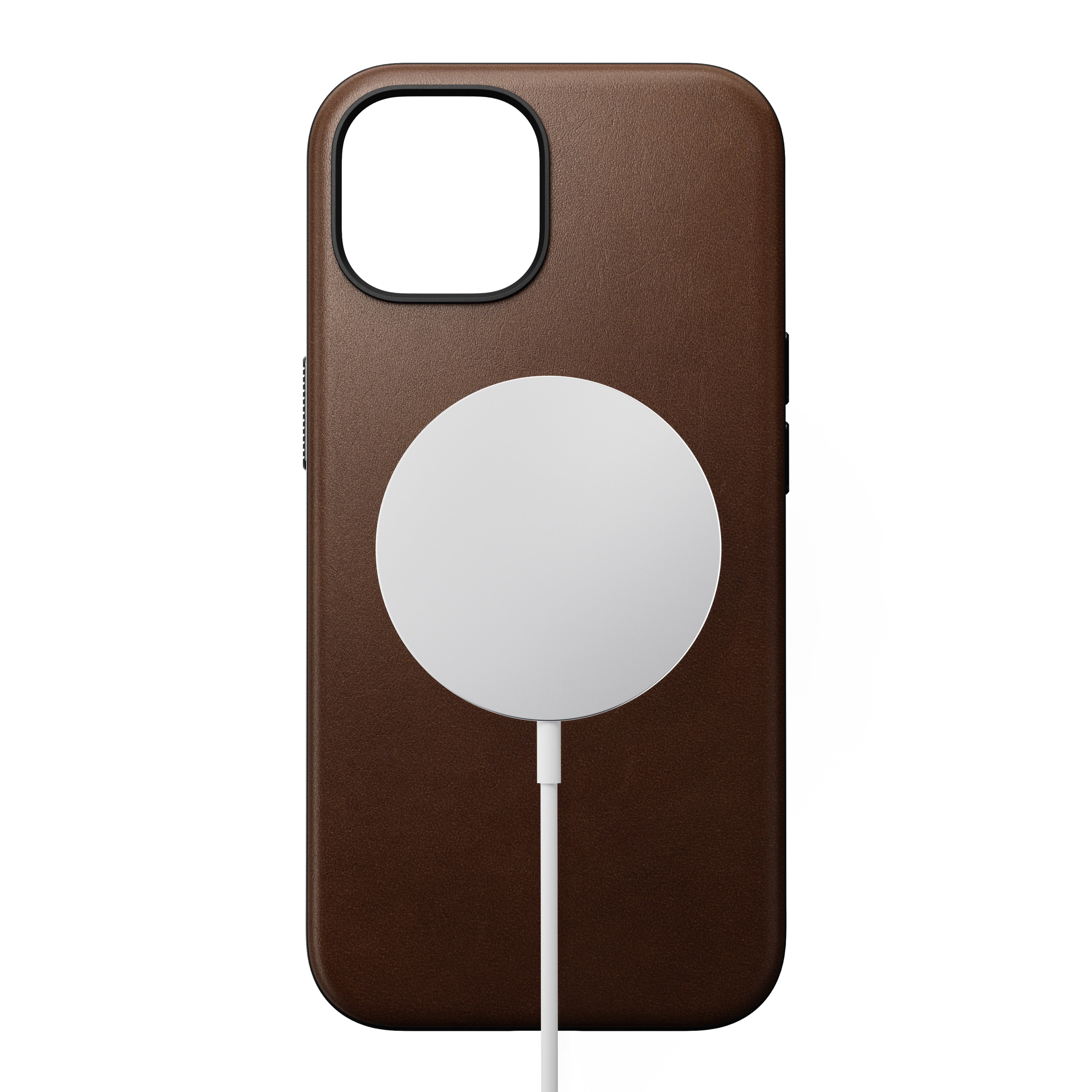 Coque en cuir Modern Leather pour iPhone 15