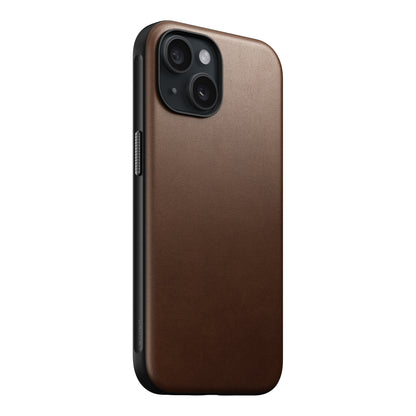 Coque en cuir Modern Leather pour iPhone 15