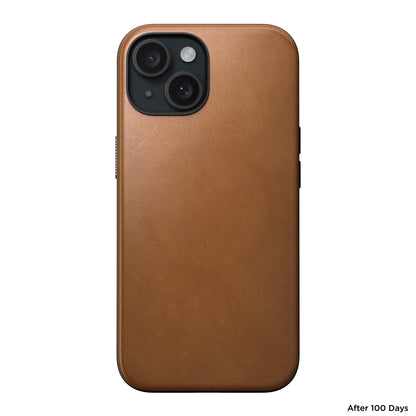 Coque en cuir Modern Leather pour iPhone 15