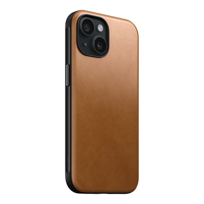 Coque en cuir Modern Leather pour iPhone 15