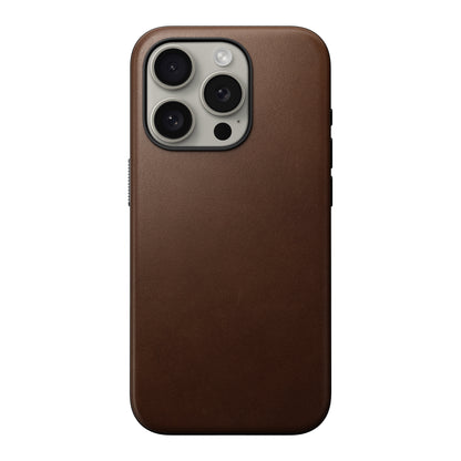 Coque en cuir Modern Leather pour iPhone 15 Pro