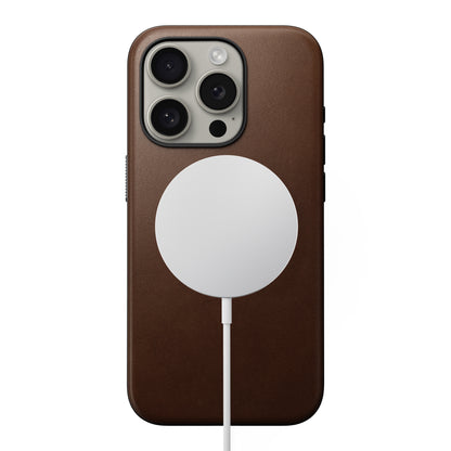 Coque en cuir Modern Leather pour iPhone 15 Pro