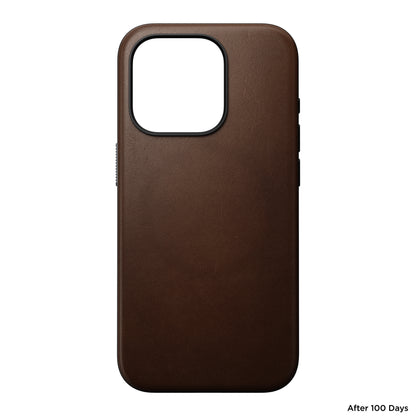 Coque en cuir Modern Leather pour iPhone 15 Pro