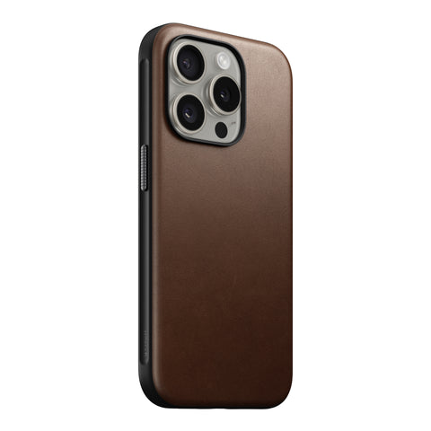 Coque en cuir Modern Leather pour iPhone 15 Pro