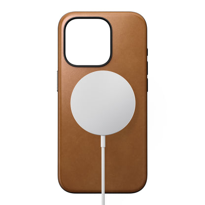Coque en cuir Modern Leather pour iPhone 15 Pro