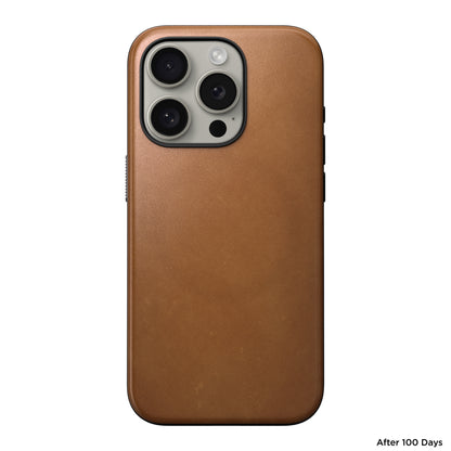 Coque en cuir Modern Leather pour iPhone 15 Pro