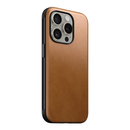 Coque en cuir Modern Leather pour iPhone 15 Pro