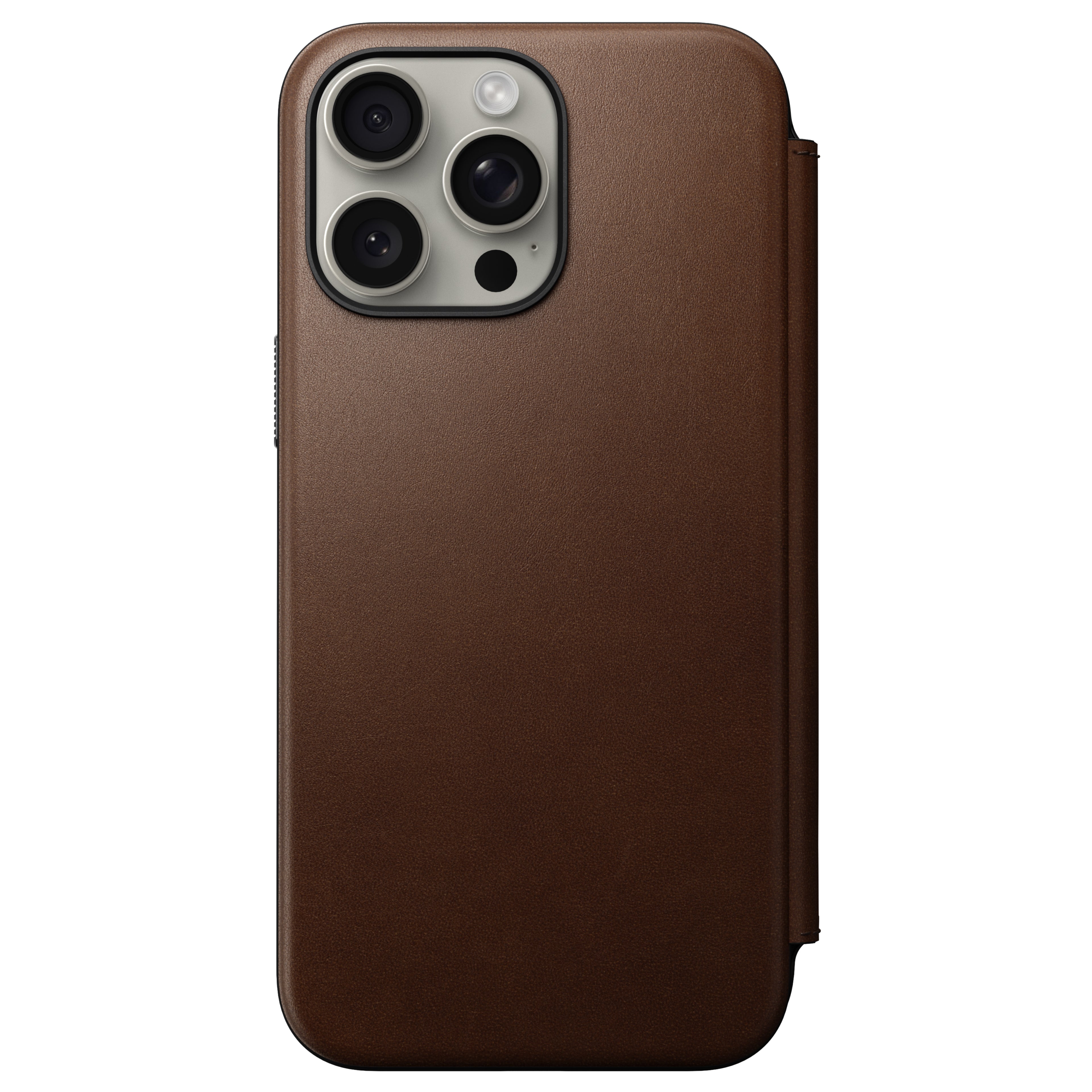 Folio en cuir Modern Leather pour iPhone 15 Pro Max