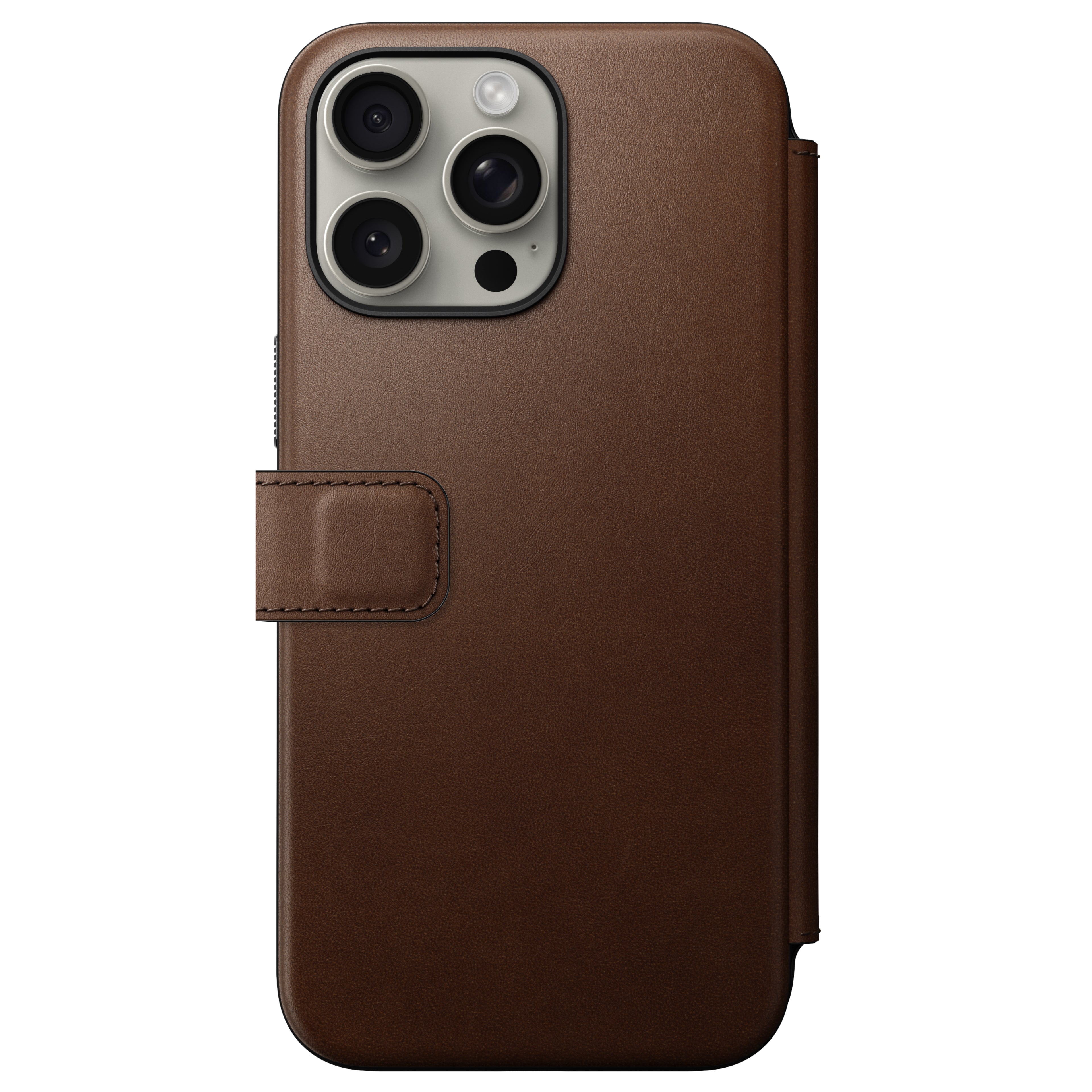 Folio en cuir Modern Leather pour iPhone 15 Pro Max