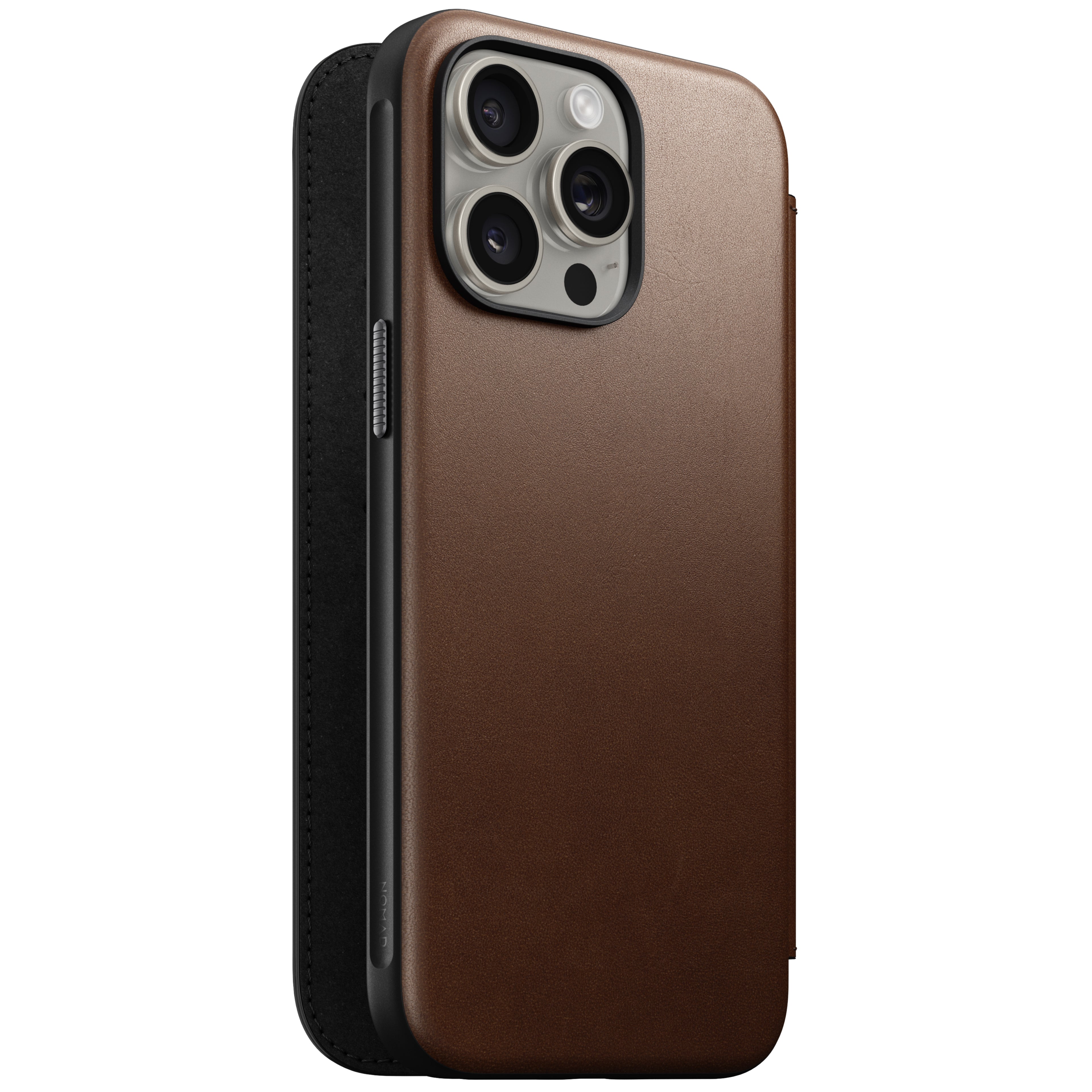 Folio en cuir Modern Leather pour iPhone 15 Pro Max