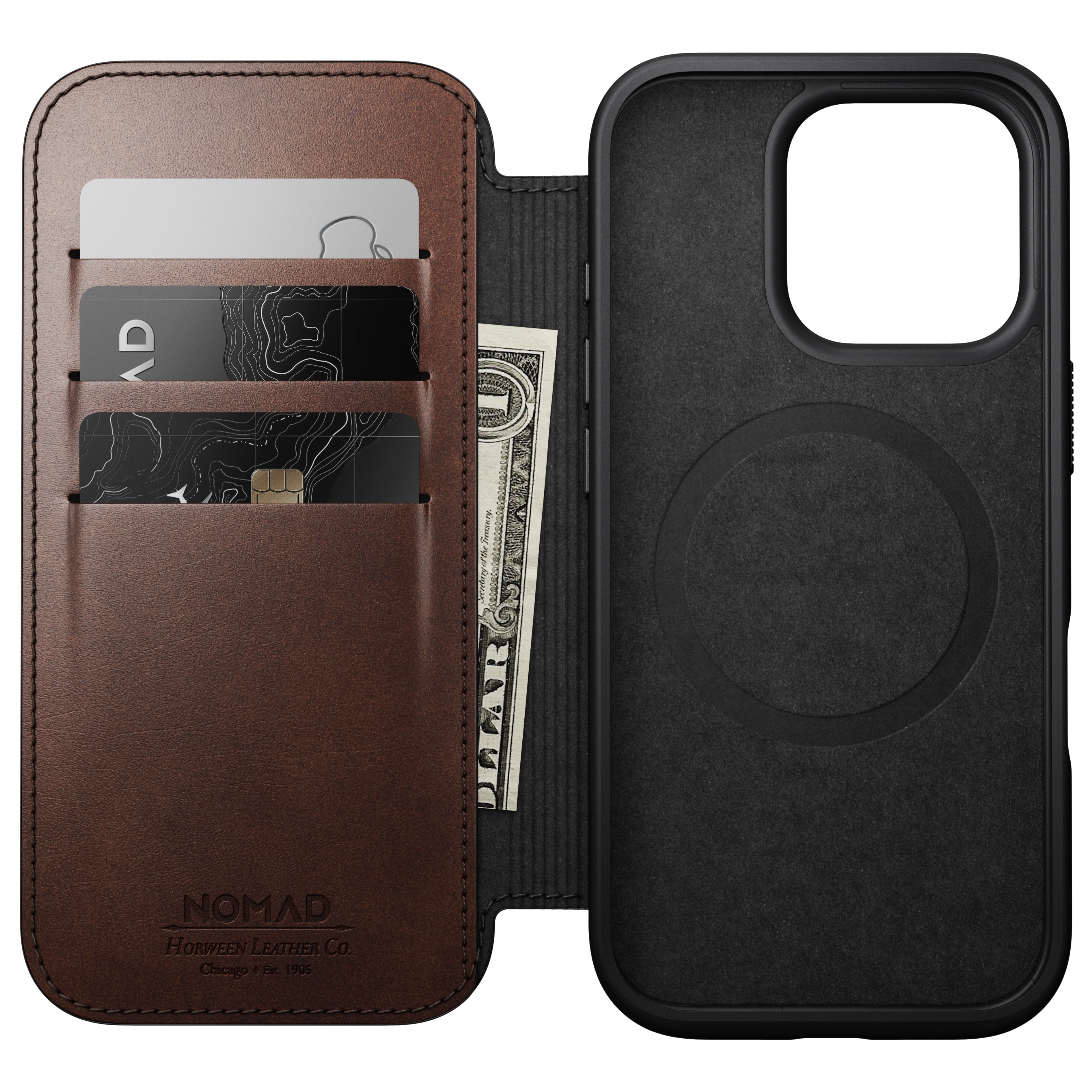 Folio en cuir Modern Leather Folio ( Horween ) pour iPhone 16 Pro