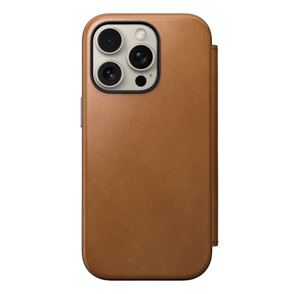 Folio en cuir Modern Leather Folio pour iPhone 16 Pro