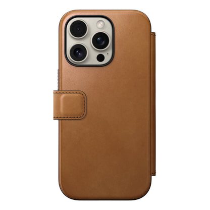 Folio en cuir Modern Leather Folio pour iPhone 16 Pro