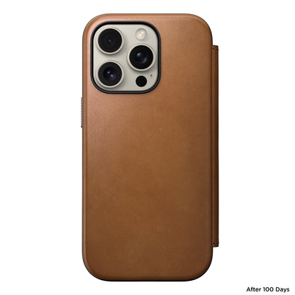 Folio en cuir Modern Leather Folio pour iPhone 16 Pro