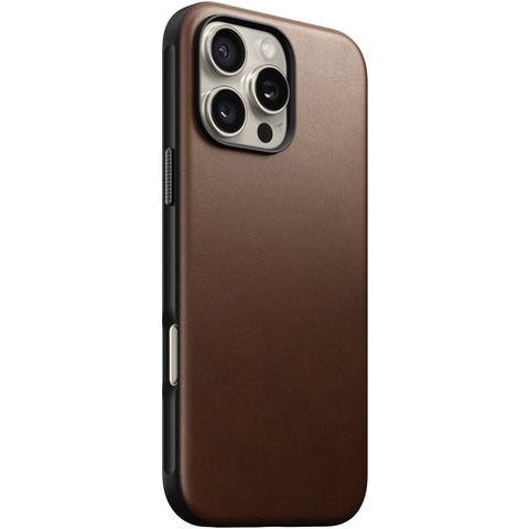 Coque en cuir Modern Leather pour iPhone 16 Pro Max