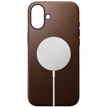 Coque en cuir Modern Leather pour iPhone 16 Plus