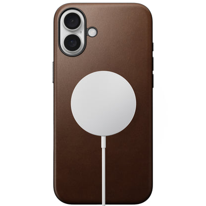 Coque en cuir Modern Leather pour iPhone 16 Plus