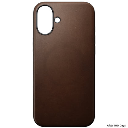 Coque en cuir Modern Leather pour iPhone 16 Plus