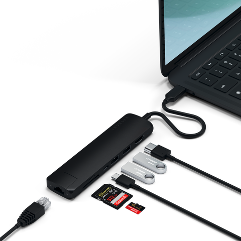 Adaptateur USB-C Slim Multi-Port avec Ethernet de SATECHI