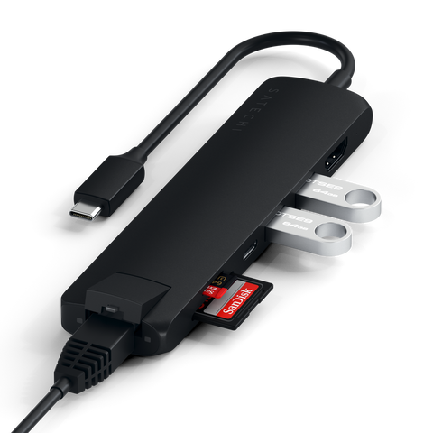 Adaptateur USB-C Slim Multi-Port avec Ethernet de SATECHI