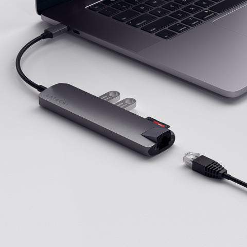 Adaptateur USB-C Slim Multi-Port avec Ethernet de SATECHI