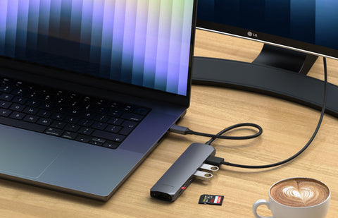 Adaptateur USB-C Slim Multi-Port avec Ethernet de SATECHI