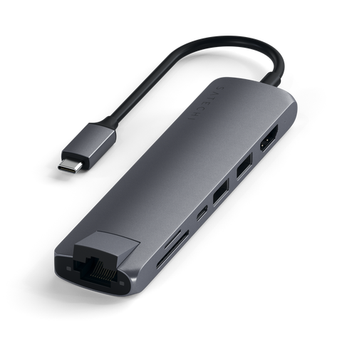 Adaptateur USB-C Slim Multi-Port avec Ethernet de SATECHI