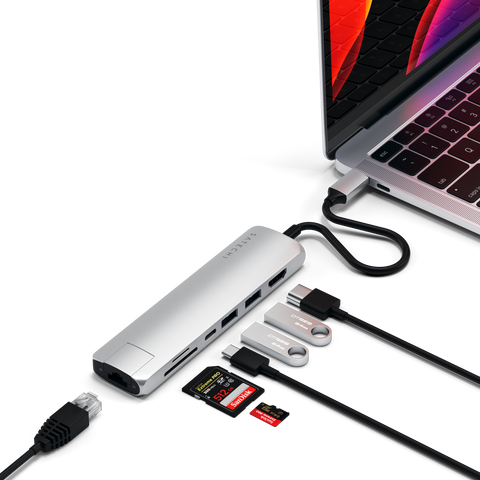 Adaptateur USB-C Slim Multi-Port avec Ethernet de SATECHI