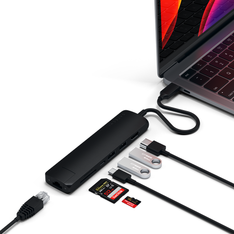 Adaptateur USB-C Slim Multi-Port avec Ethernet de SATECHI