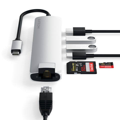 Adaptateur USB-C Slim Multi-Port avec Ethernet de SATECHI