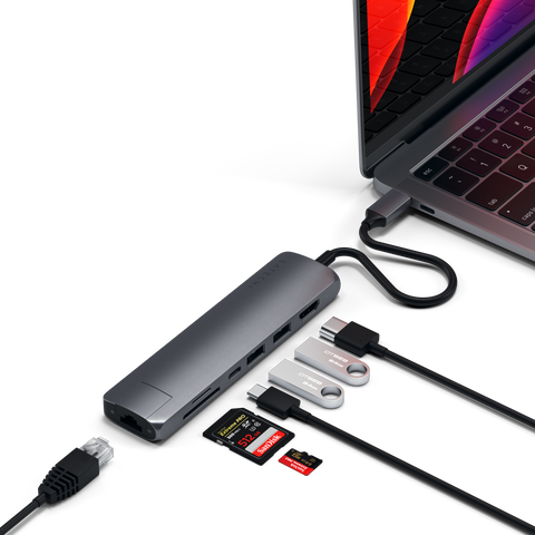 Adaptateur USB-C Slim Multi-Port avec Ethernet de SATECHI