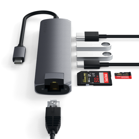 Adaptateur USB-C Slim Multi-Port avec Ethernet de SATECHI