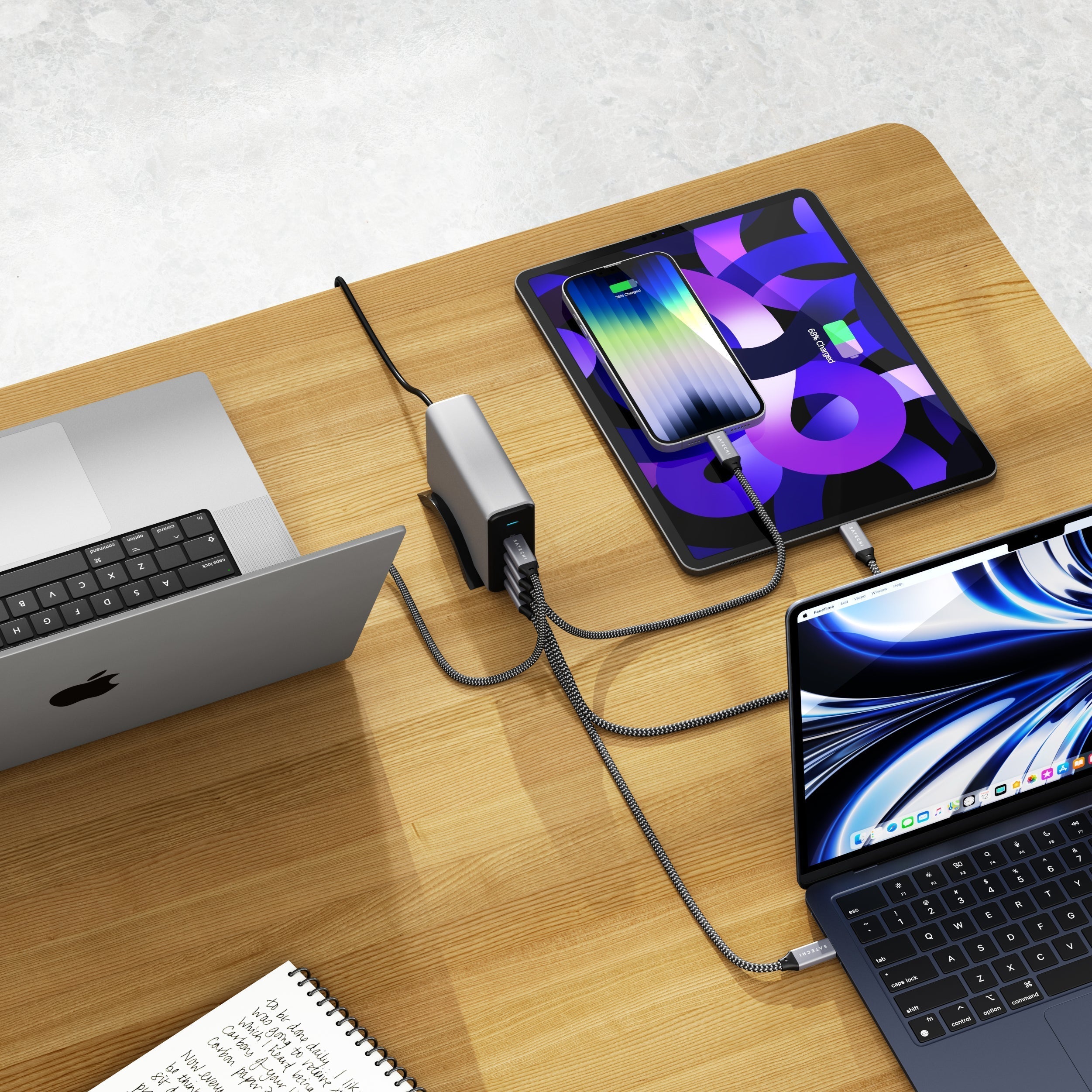 Chargeur GaN PD 4 ports USB-C 165W de SATECHI