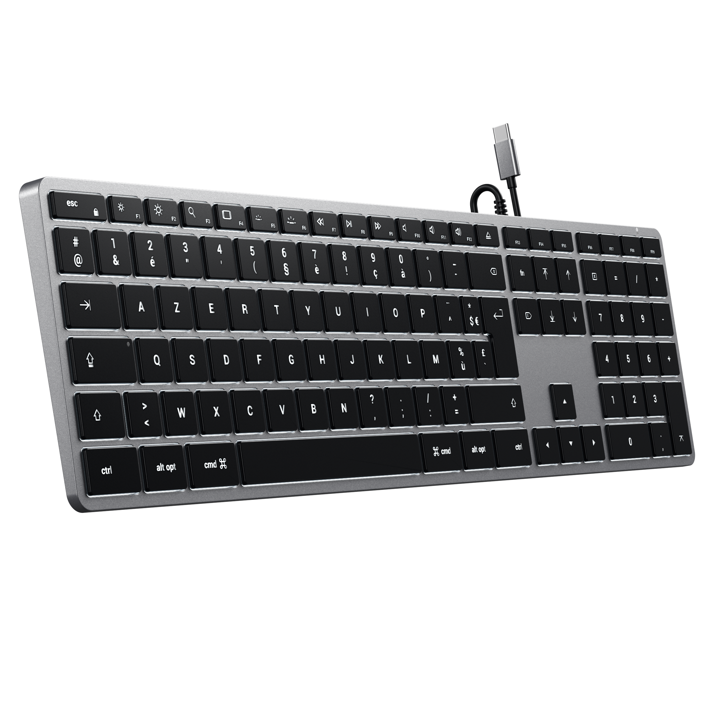 Clavier rétroéclairé filaire Slim W3 de SATECHI