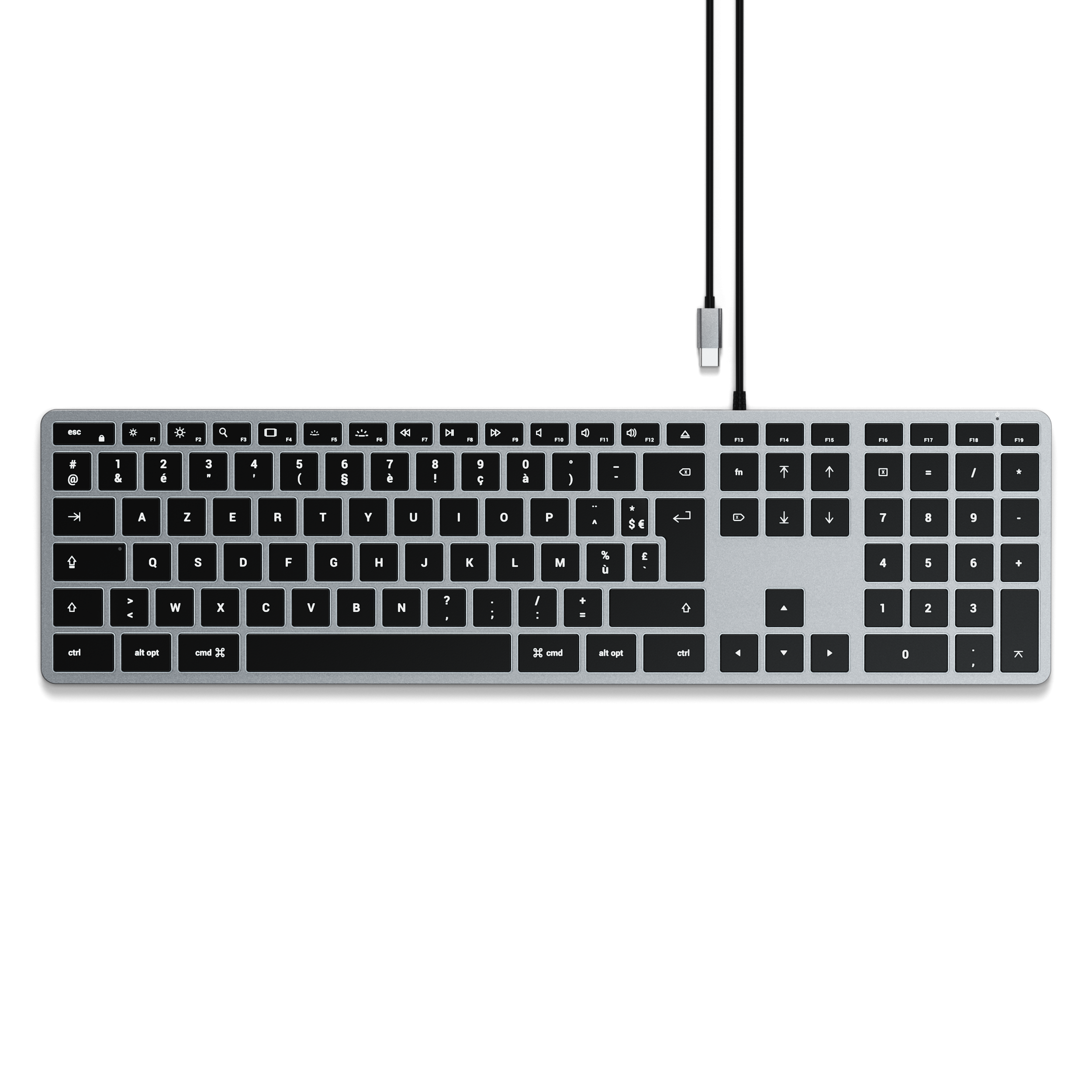 Clavier rétroéclairé filaire Slim W3 de SATECHI